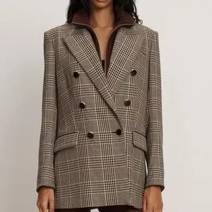 Veronica Beard Rhys Houndstooth Dickey Jacket in Black Multi